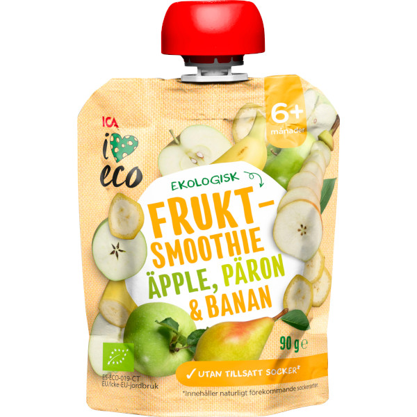 ICA I Love Eco Fruktsmoothie Äpple/Päron/Banan Ekologisk