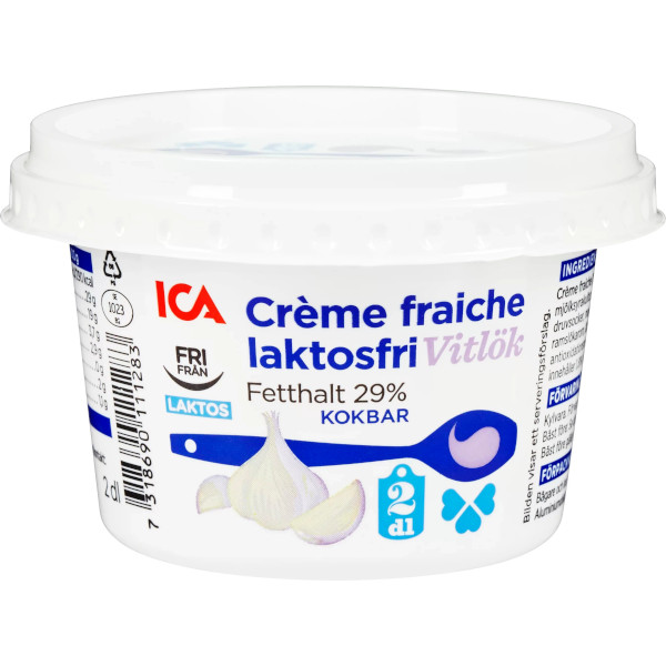 ICA Crème Fraiche Vitlök Laktosfri