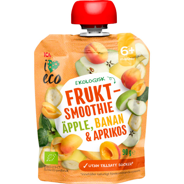 ICA I Love Eco Fruktsmoothie Äpple/Banan/Aprikos Ekologisk