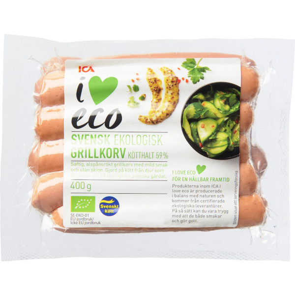 ICA I Love Eco Grillkorv Ekologisk