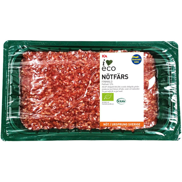 ICA I Love Eco Nötfärs Finmald 12%