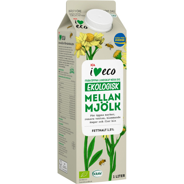ICA I Love Eco Mellanmjölk Ekologisk