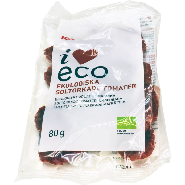 ICA I Love Eco Soltorkade Tomater Ekologiska