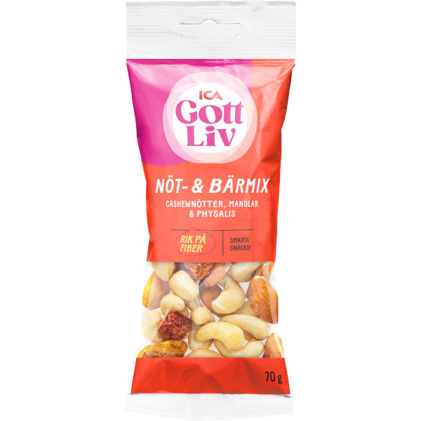 ICA Gott Liv Nöt & Bärmix Cashewnötter/Mandel/Physalis