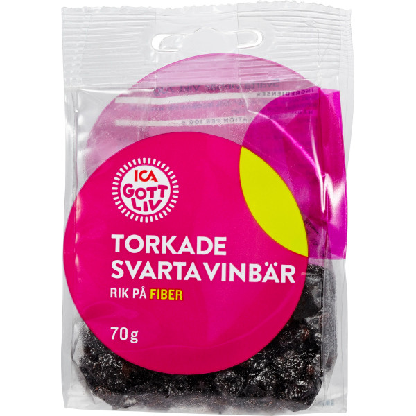 ICA Gott Liv Svarta Vinbär Torkade