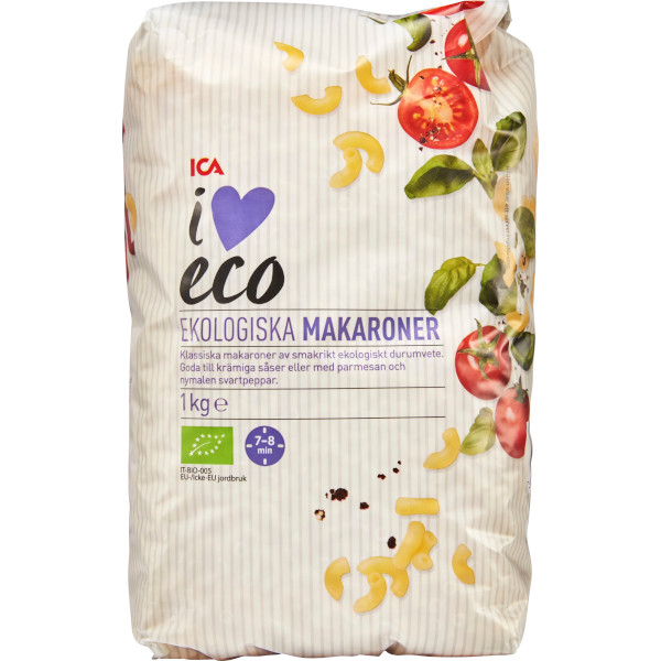 ICA I Love Eco Makaroner Ekologiska