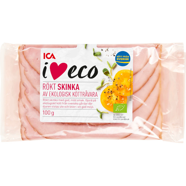 ICA I Love Eco Skinka Rökt Ekologisk