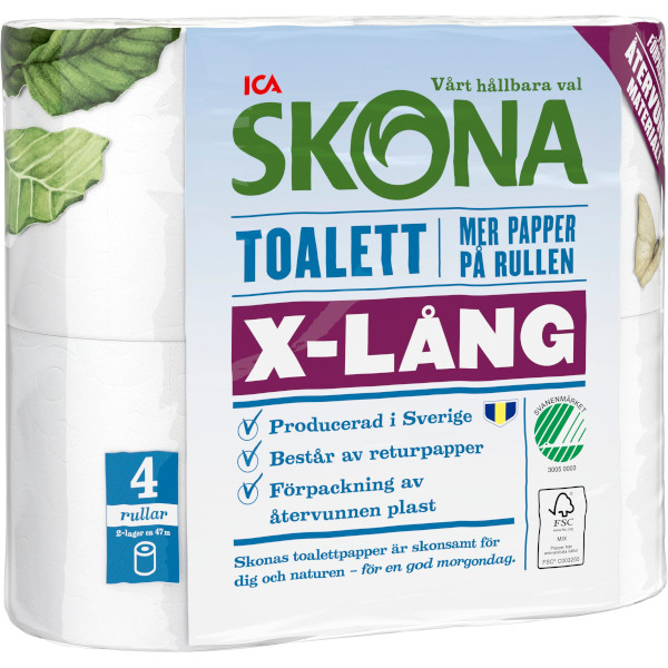 ICA Skona Toalettpapper X-Lång