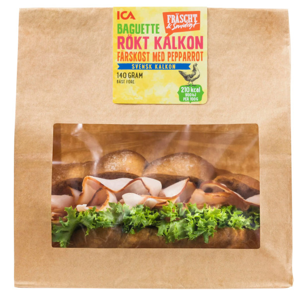 ICA Baguette Rökt Kalkon & Färskost Pepparrot