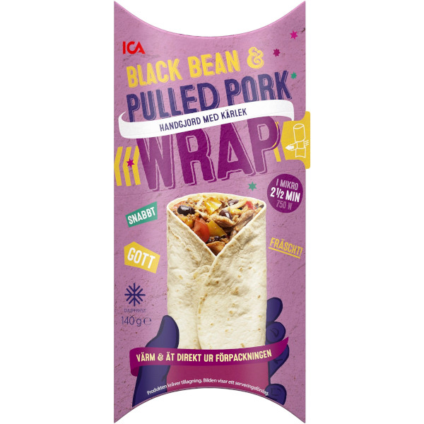 ICA Wrap Black Bean & Pulled Pork