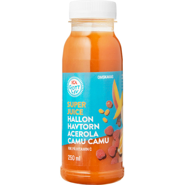 ICA Gott Liv Superjuice Hallon/Havtorn/Acerola/Camu Camu
