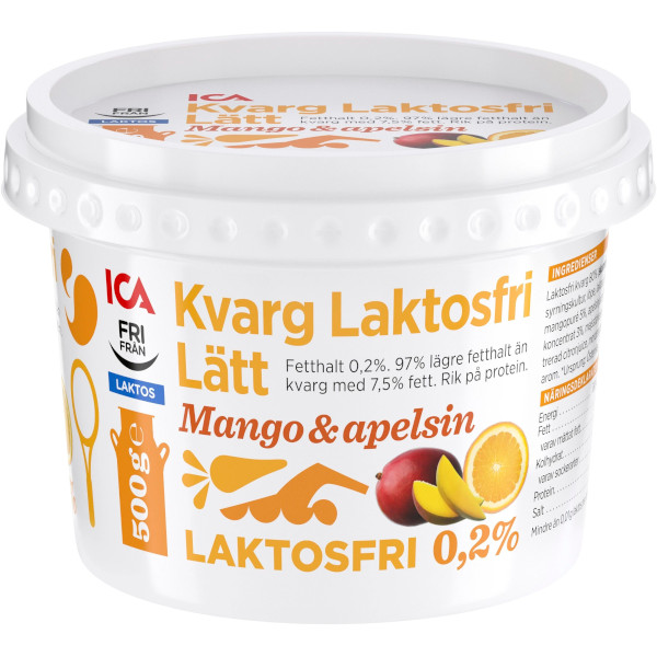 ICA Kvarg Lätt Mango & Apelsin Laktosfri