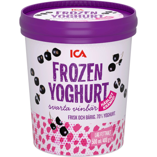 ICA Frozen Yoghurt Svarta Vinbär