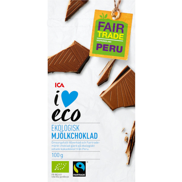 ICA I Love Eco Mjölkchoklad Ekologisk