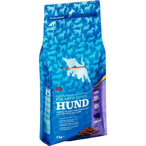 ICA Torrfoder Aktiv Vuxen Hund Lamm & Ris