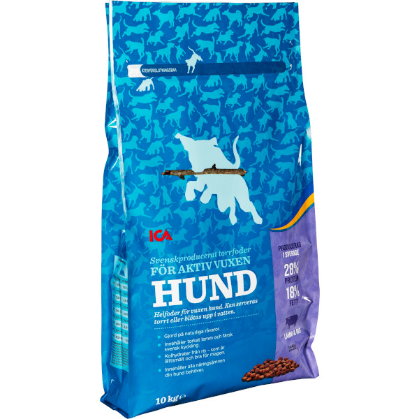ICA Torrfoder Aktiv Vuxen Hund Lamm & Ris