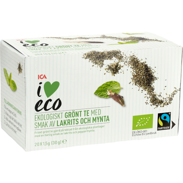 ICA I Love Eco Grönt Te Lakrits & Mynta Ekologiskt