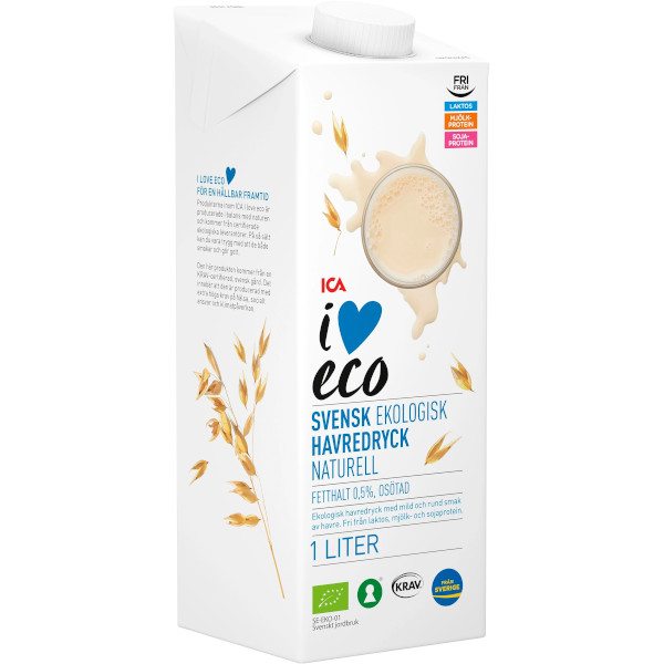 ICA I Love Eco Havredryck Naturell Ekologisk
