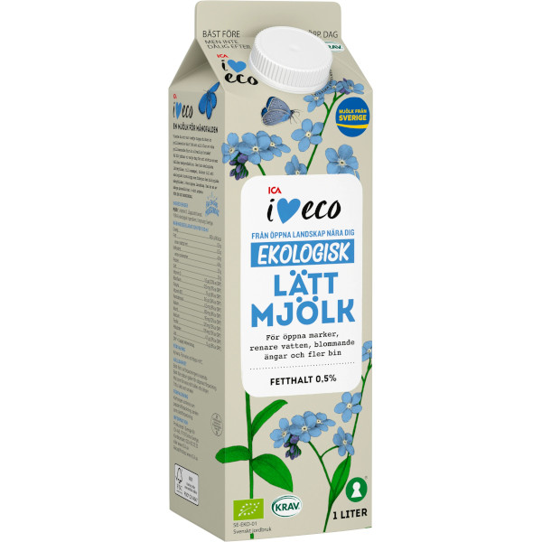 ICA I Love Eco Lättmjölk Ekologisk