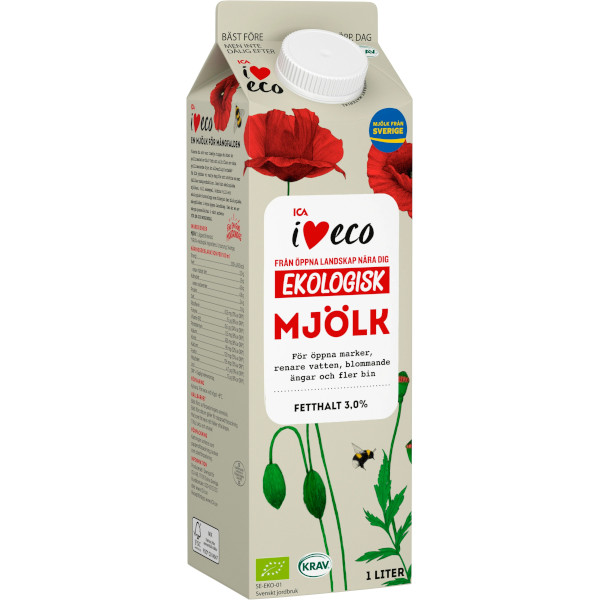ICA I Love Eco Mjölk Ekologisk