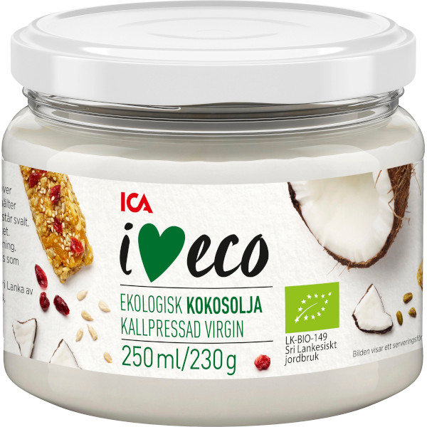 ICA I Love Eco Kokosolja Kallpressad Ekologisk