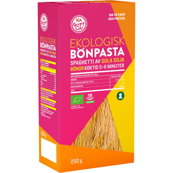 ICA Gott Liv Bönpasta Spaghetti Ekologisk