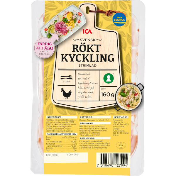 ICA Kyckling Rökt Strimlad