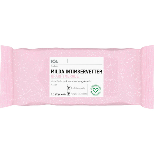 ICA Apotek Hjärtat Intimservetter Oparfymerade