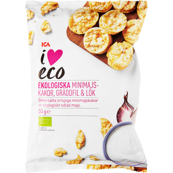 ICA I Love Eco Minimajskakor Gräddfil & Lök Ekologiska