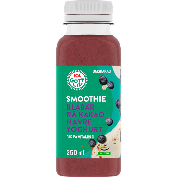 ICA Gott Liv Smoothie Blåbär/Rå Kakao/Havre/Yoghurt