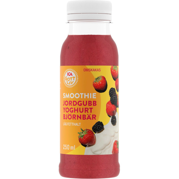 ICA Gott Liv Smoothie Jordgubb/Yoghurt/Björnbär