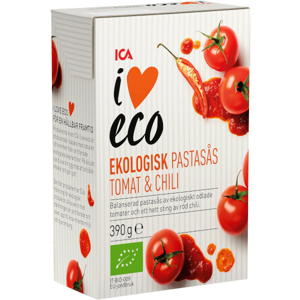 ICA I Love Eco Pastasås Tomat & Chili Ekologisk