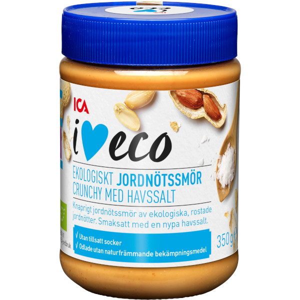 ICA I Love Eco Jordnötssmör Crunchy Havssalt Ekologiskt
