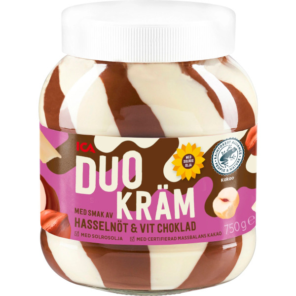 ICA Duokräm Hasselnöt & Vit Choklad