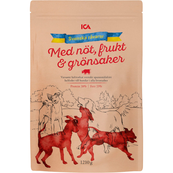 ICA Lufttorkat Hundfoder Nöt/Frukt/Grönsaker