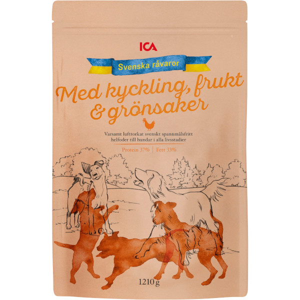 ICA Lufttorkat Hundfoder Kyckling/Frukt/Grönsaker