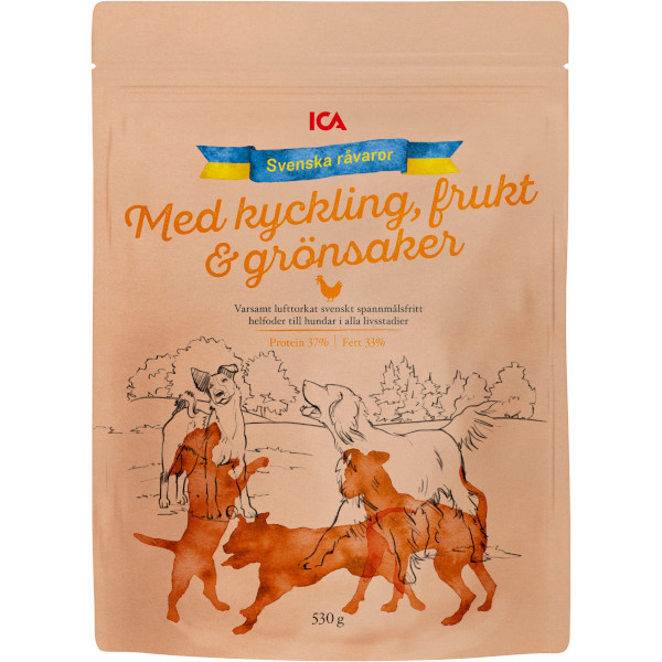 ICA Lufttorkat Hundfoder Kyckling/Frukt/Grönsaker