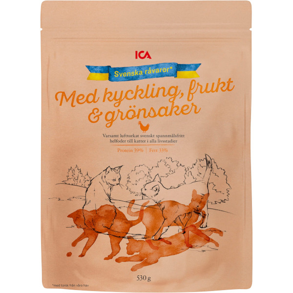 ICA Lufttorkat Kattfoder Kyckling/Frukt/Grönsaker