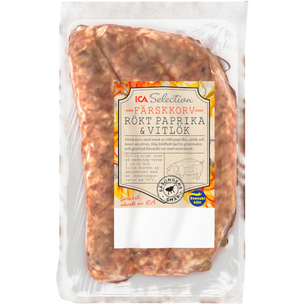 ICA Selection Färskkorv Rökt Paprika & Vitlök