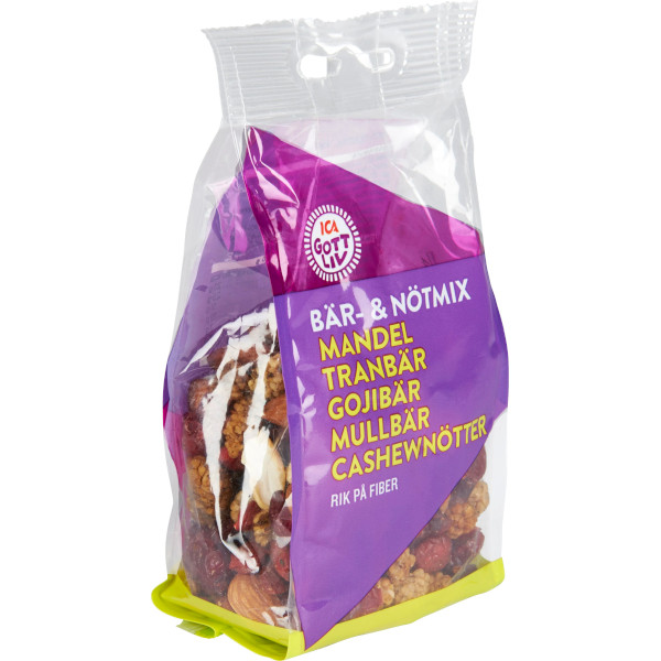 ICA Gott Liv Bär & Nötmix Mandel/Tranbär/Gojibär/Mullbär/Cashewnötter