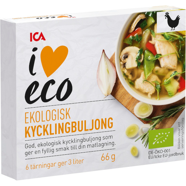 ICA I Love Eco Kycklingbuljong Tärningar Ekologisk