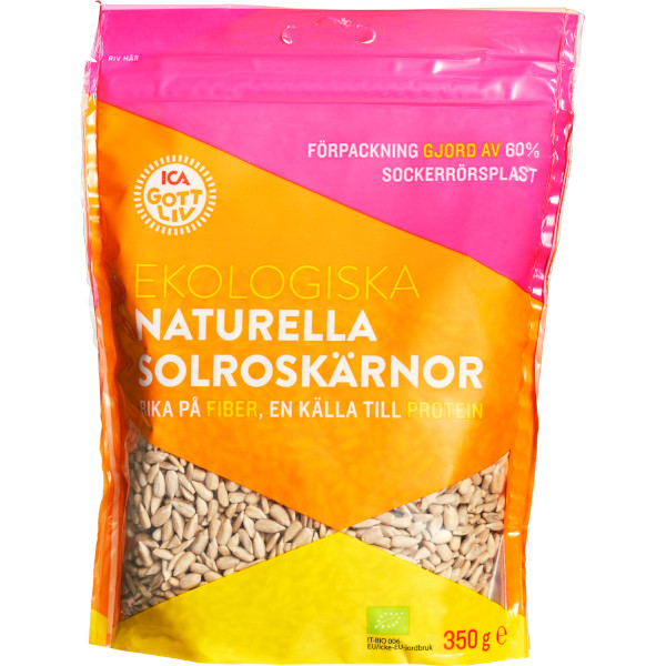 ICA Gott Liv Solroskärnor Naturella Ekologiska
