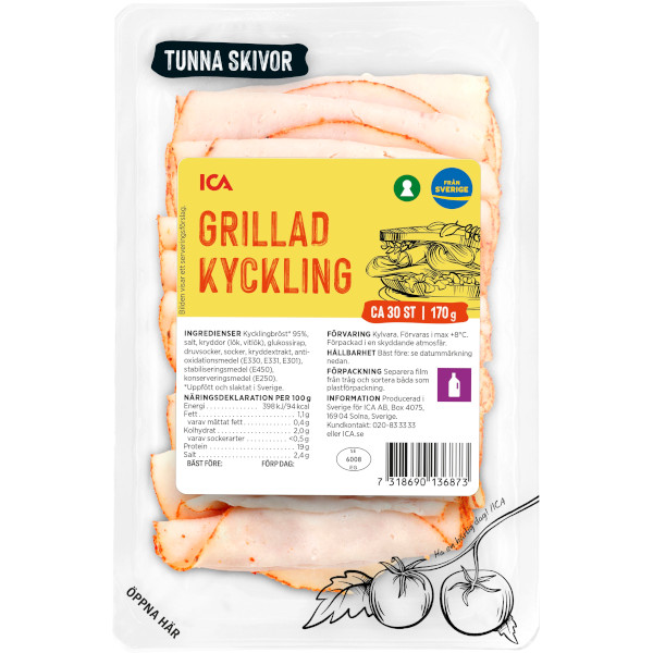 ICA Grillad Kyckling Tunna Skivor