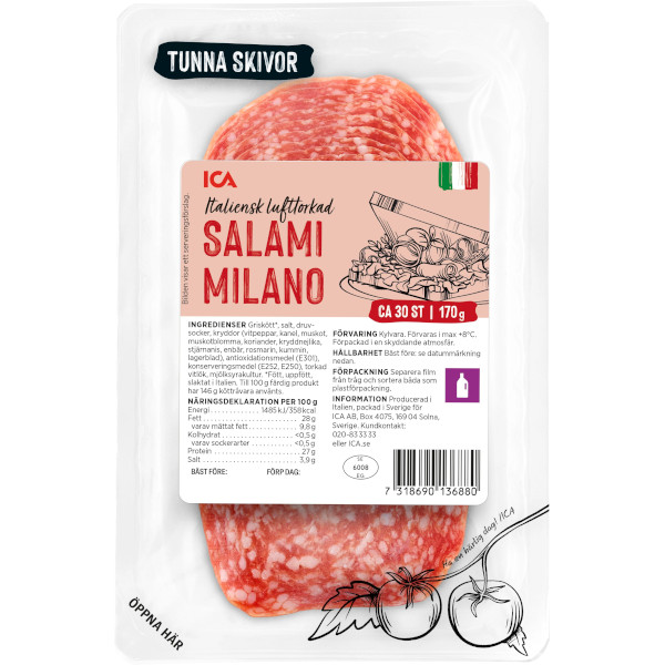 ICA Salami Milano Tunna Skivor