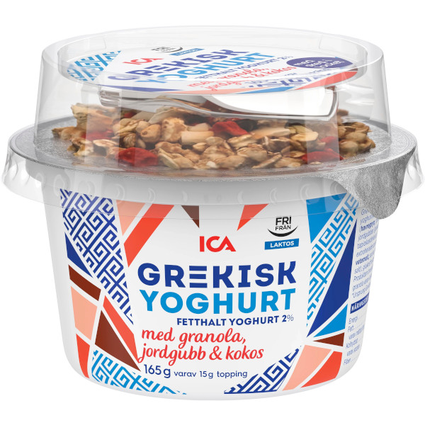 ICA Grekisk Yoghurt & Granola/Jordgubb/Kokos