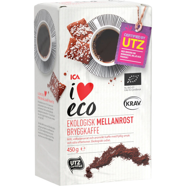 ICA I Love Eco Bryggkaffe Mellanrost Ekologiskt