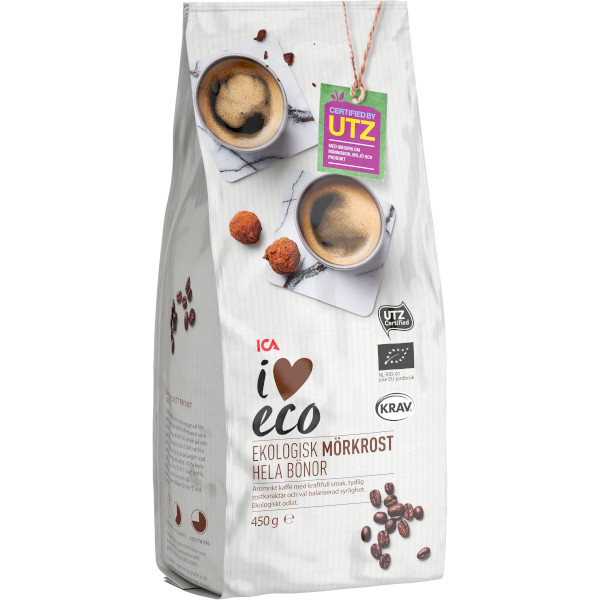ICA I Love Eco Kaffebönor Mörkrost Ekologiska