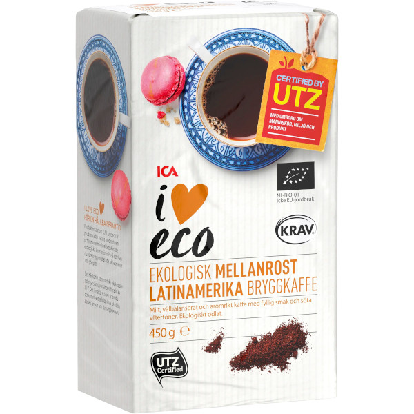 ICA I Love Eco Bryggkaffe Mellanrost Latinamerika Ekologiskt