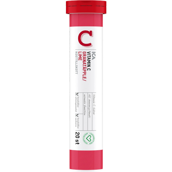 ICA Apotek Hjärtat Vitamin C Granatäpple/Lime