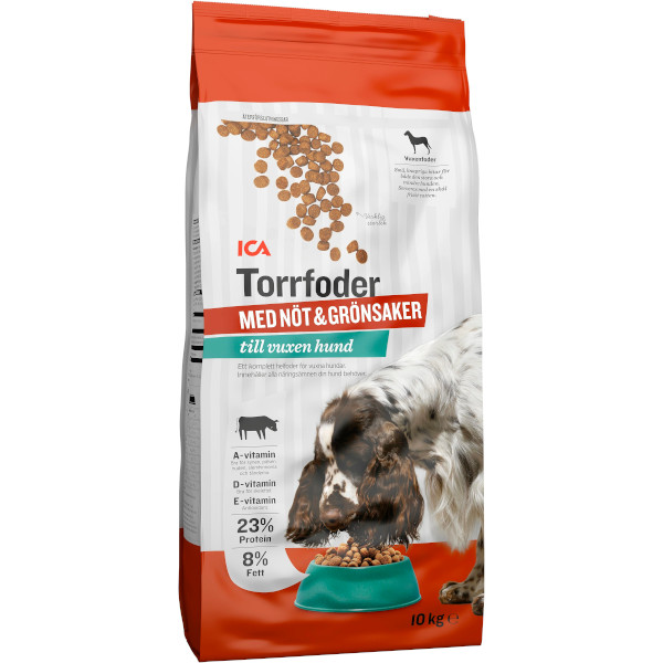 ICA Torrfoder Vuxen Hund Nöt & Grönsaker